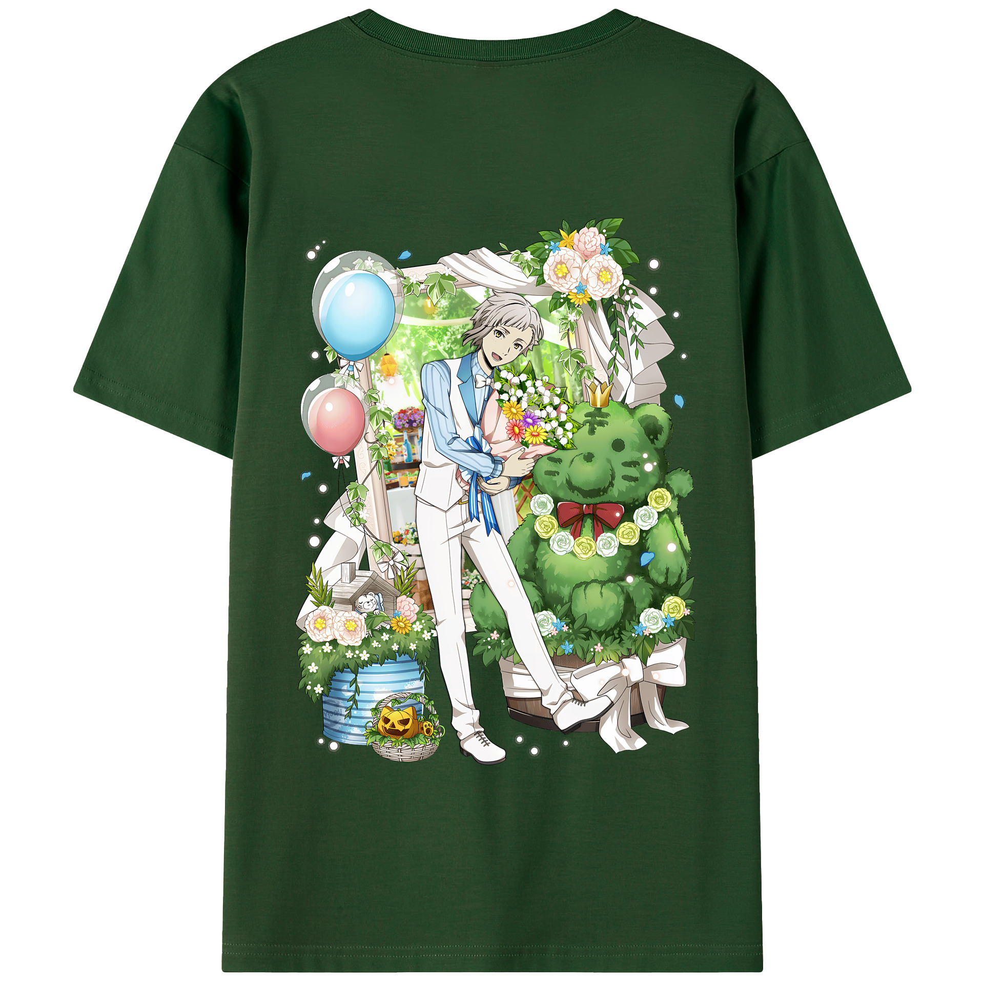 （画像用） 文豪ストレイドッグス Bungo Stray Dogs 綿100％半袖Tシャツ（背面プリント）